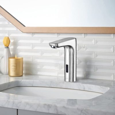 شیر روشویی اتوماتیک چشمی کروم HD118 بلندا - تصویر 4