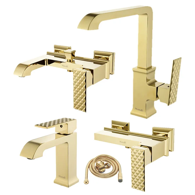 ست کامل شیر آلات هوآیی مدل پاردنون طلایی ست کامل شیر آلات هوآیی مدل پاردنون طلایی - تصویر 1